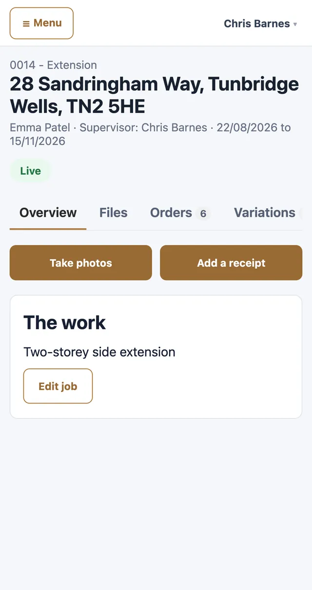 Phone: a job page for a supervisor without money figures
